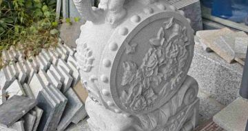 随州芝麻白抱鼓石 庭院抱鼓石