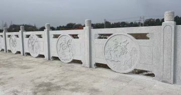 随州芝麻白河道栏杆 石材栏杆
