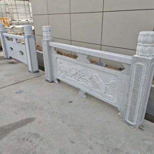 随州芝麻白河道栏杆 石材栏杆