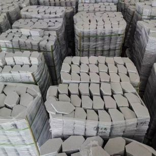 随州芝麻白石材冰裂纹，碎拼。