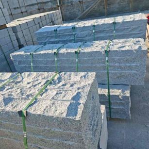 随州芝麻白自然面整石 坐凳