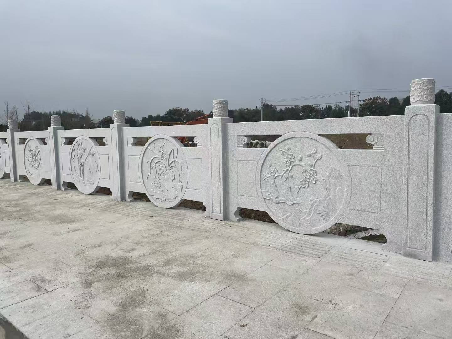 随州芝麻白河道栏杆 石材栏杆